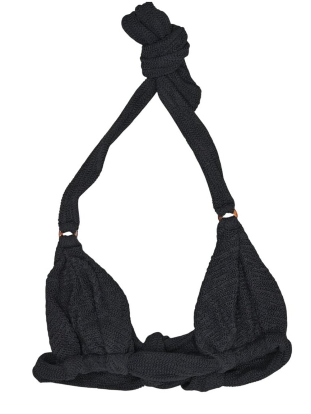 MONDAY Swimwear Morocco Top in Black Crinkle
